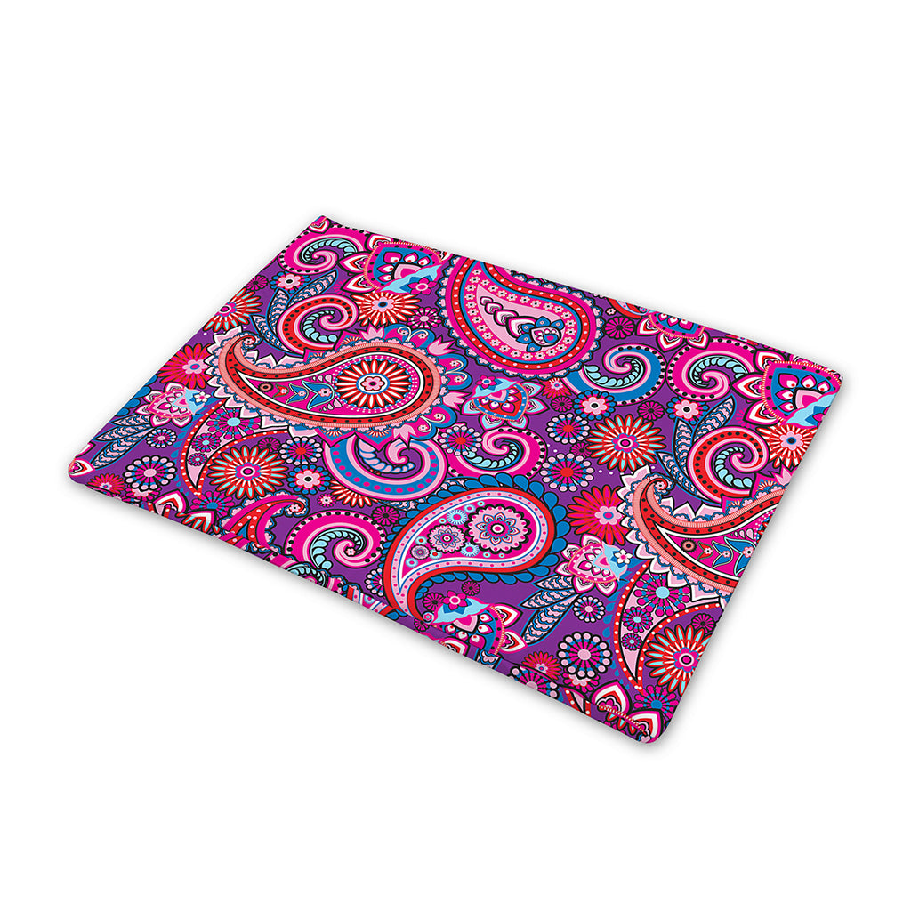 Purple And Pink Paisley Pattern Print Pet Cooling Mat Cover
