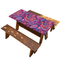 Purple And Pink Paisley Pattern Print Picnic Table Cover