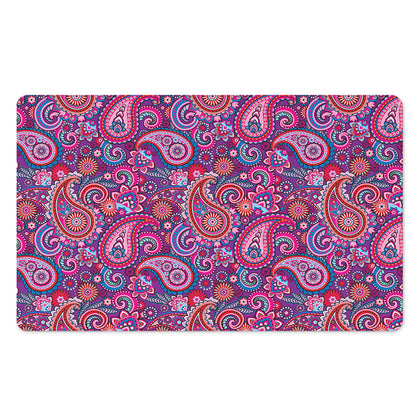 Purple And Pink Paisley Pattern Print Polyester Doormat