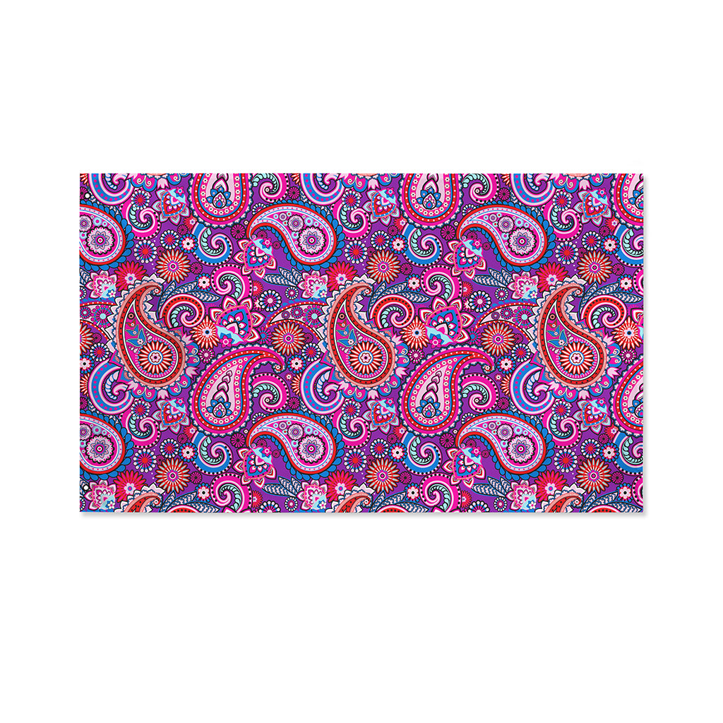 Purple And Pink Paisley Pattern Print Polyester Flag