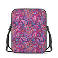 Purple And Pink Paisley Pattern Print Rectangular Crossbody Bag