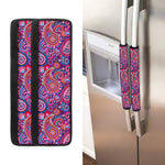 Purple And Pink Paisley Pattern Print Refrigerator Handle Covers