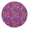 Purple And Pink Paisley Pattern Print Round Blanket