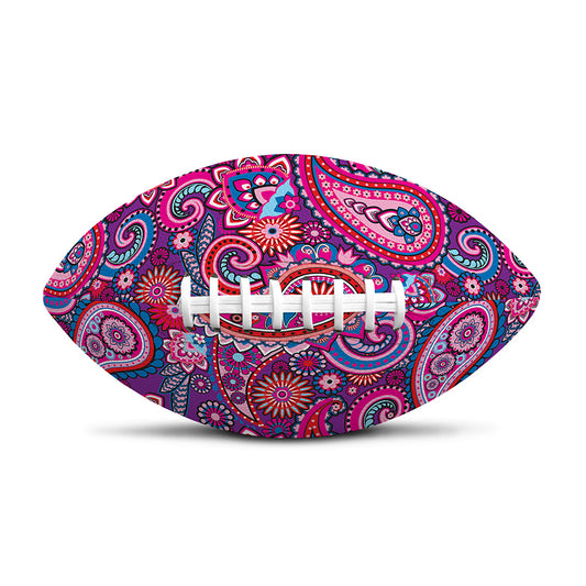 Purple And Pink Paisley Pattern Print Rugby Ball