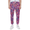 Purple And Pink Paisley Pattern Print Joggers