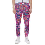 Purple And Pink Paisley Pattern Print Scuba Joggers