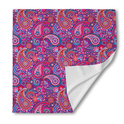 Purple And Pink Paisley Pattern Print Silk Bandana