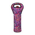 Purple And Pink Paisley Pattern Print Single Neoprene Wine Tote