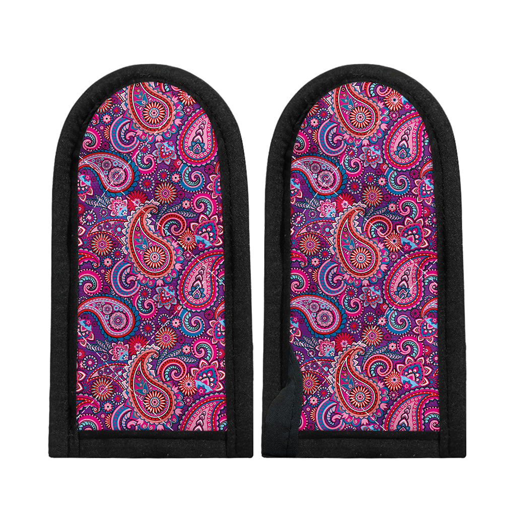 Purple And Pink Paisley Pattern Print Skillet Handle Cover