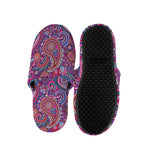 Purple And Pink Paisley Pattern Print Slippers