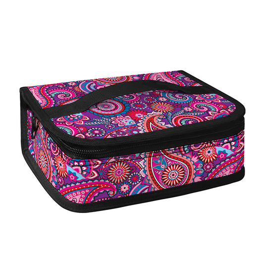 Purple And Pink Paisley Pattern Print Small Lunch Bag