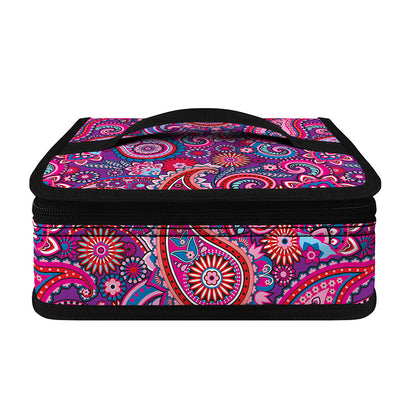 Purple And Pink Paisley Pattern Print Small Lunch Bag