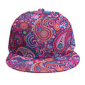 Purple And Pink Paisley Pattern Print Snapback Cap