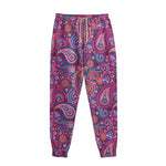 Purple And Pink Paisley Pattern Print Sweatpants