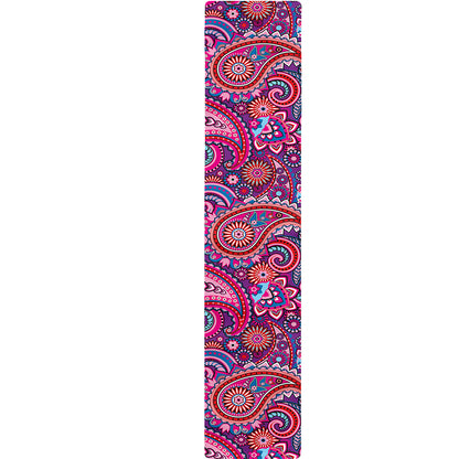 Purple And Pink Paisley Pattern Print Table Runner