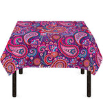 Purple And Pink Paisley Pattern Print Tablecloth