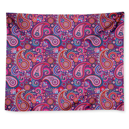 Purple And Pink Paisley Pattern Print Tapestry