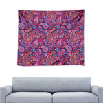 Purple And Pink Paisley Pattern Print Tapestry