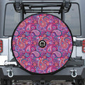 Purple And Pink Paisley Pattern Print Tire Cover With Camera Hole
