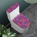 Purple And Pink Paisley Pattern Print Toilet Lid And Tank Cover Set