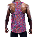 Purple And Pink Paisley Pattern Print Training Tank Top