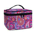 Purple And Pink Paisley Pattern Print Travel Makeup Bag