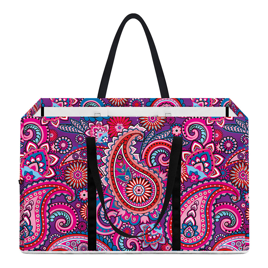 Purple And Pink Paisley Pattern Print Utility Tote Bag