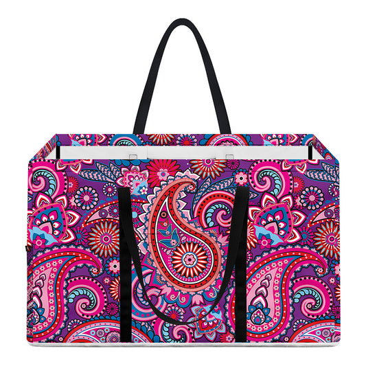 Purple And Pink Paisley Pattern Print Utility Tote Bag