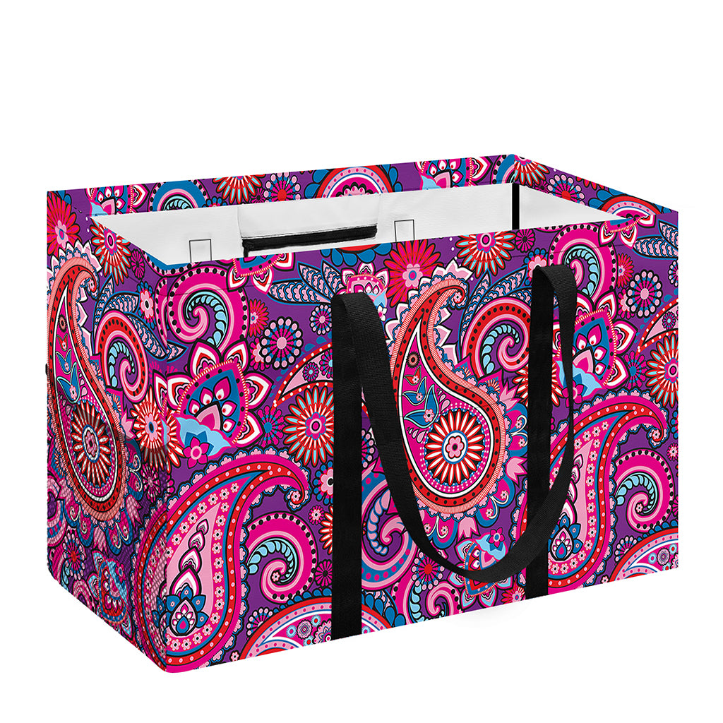 Purple And Pink Paisley Pattern Print Utility Tote Bag