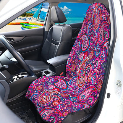 Purple And Pink Paisley Pattern Print Waterproof Car Seat Cover