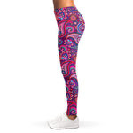 Purple And Pink Paisley Pattern Print Women's Leggings