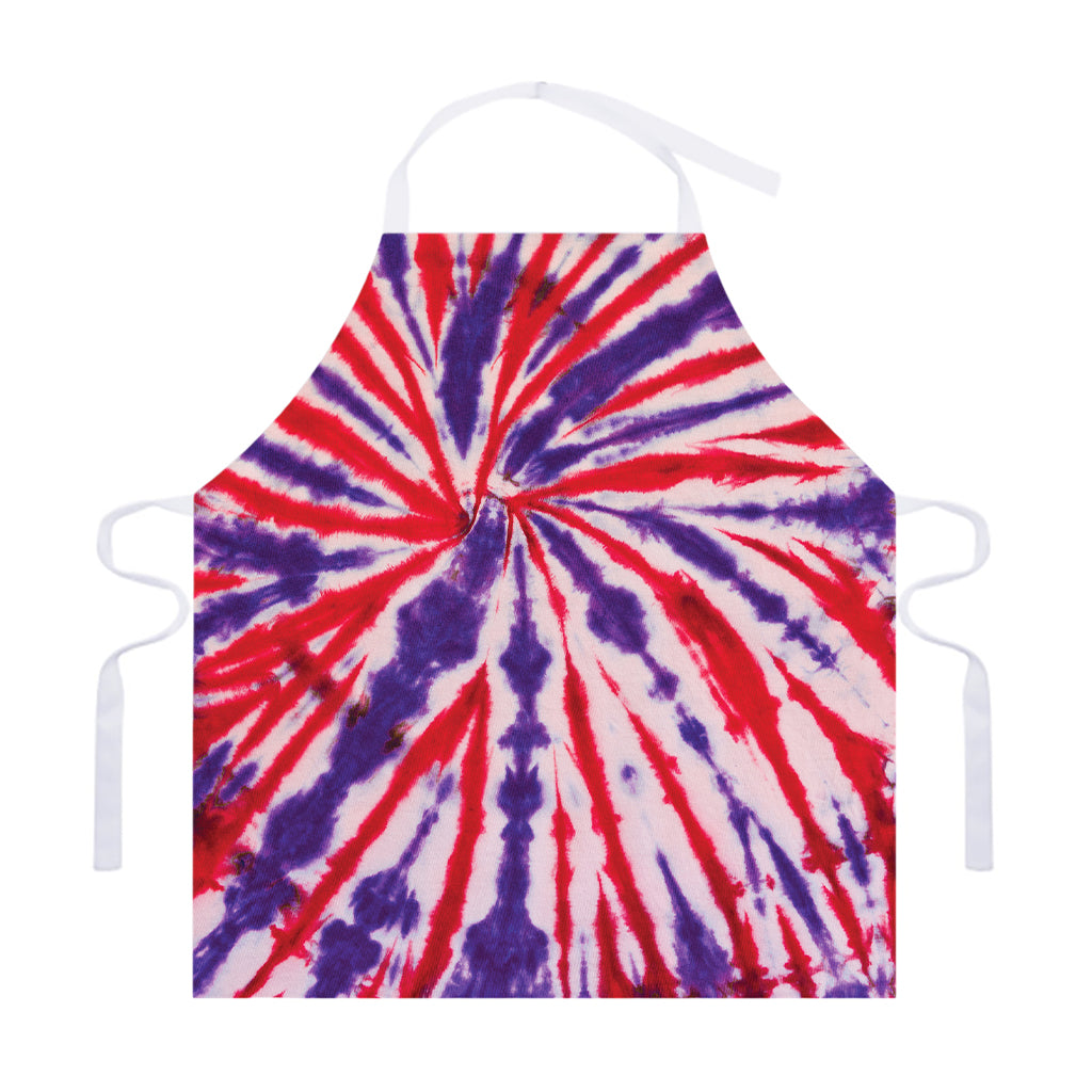 Purple And Red Spider Tie Dye Print Adjustable Apron