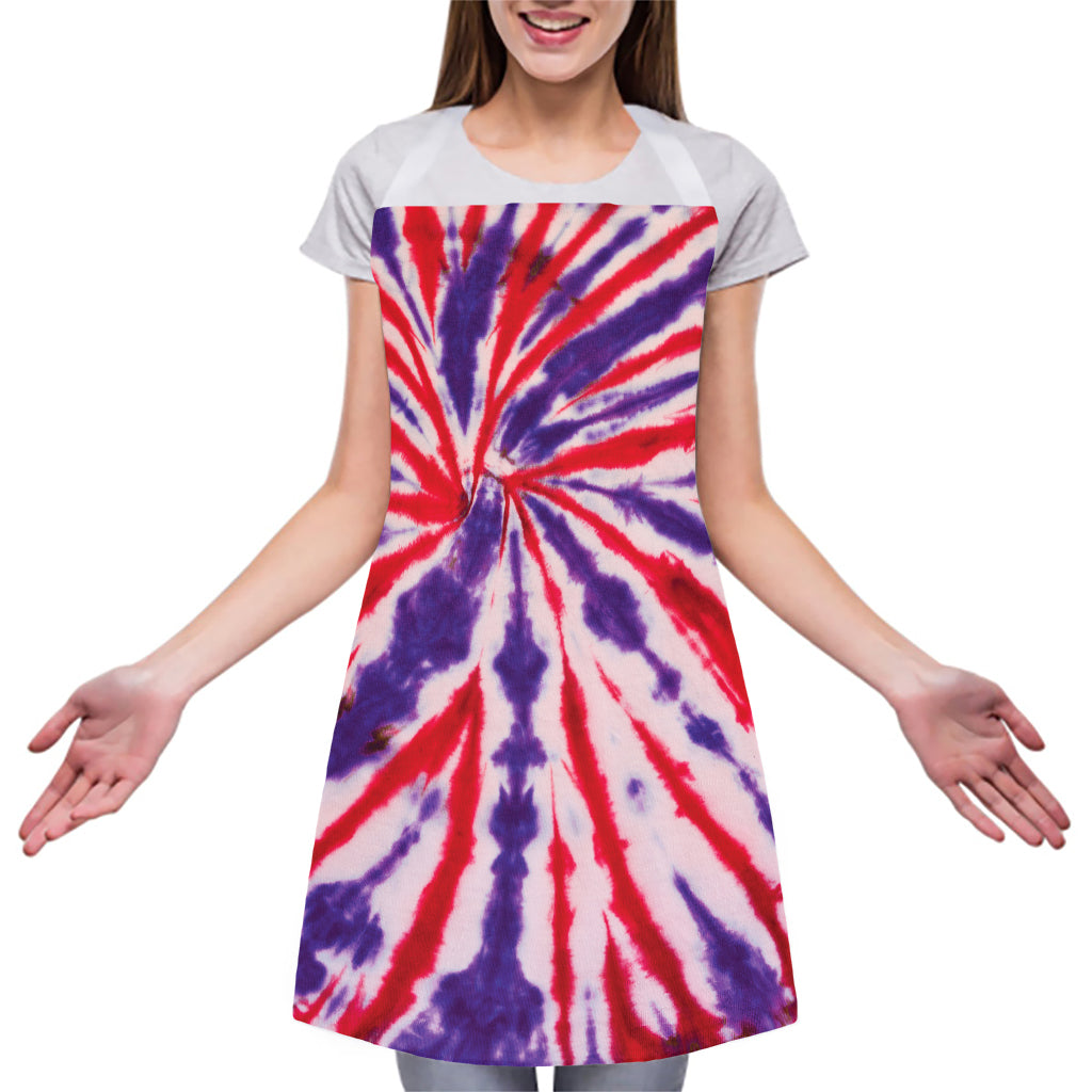 Purple And Red Spider Tie Dye Print Adjustable Apron