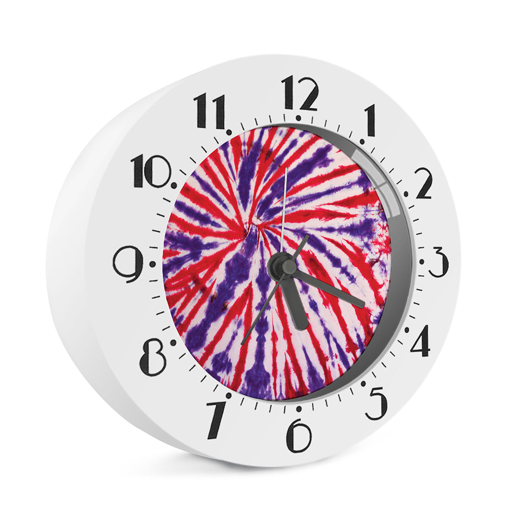 Purple And Red Spider Tie Dye Print Alarm Clock