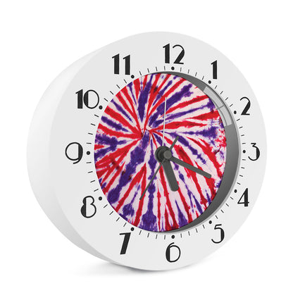 Purple And Red Spider Tie Dye Print Alarm Clock