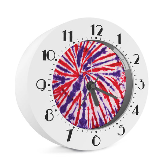 Purple And Red Spider Tie Dye Print Alarm Clock