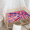 Purple And Red Spider Tie Dye Print Baby Crib Sheet