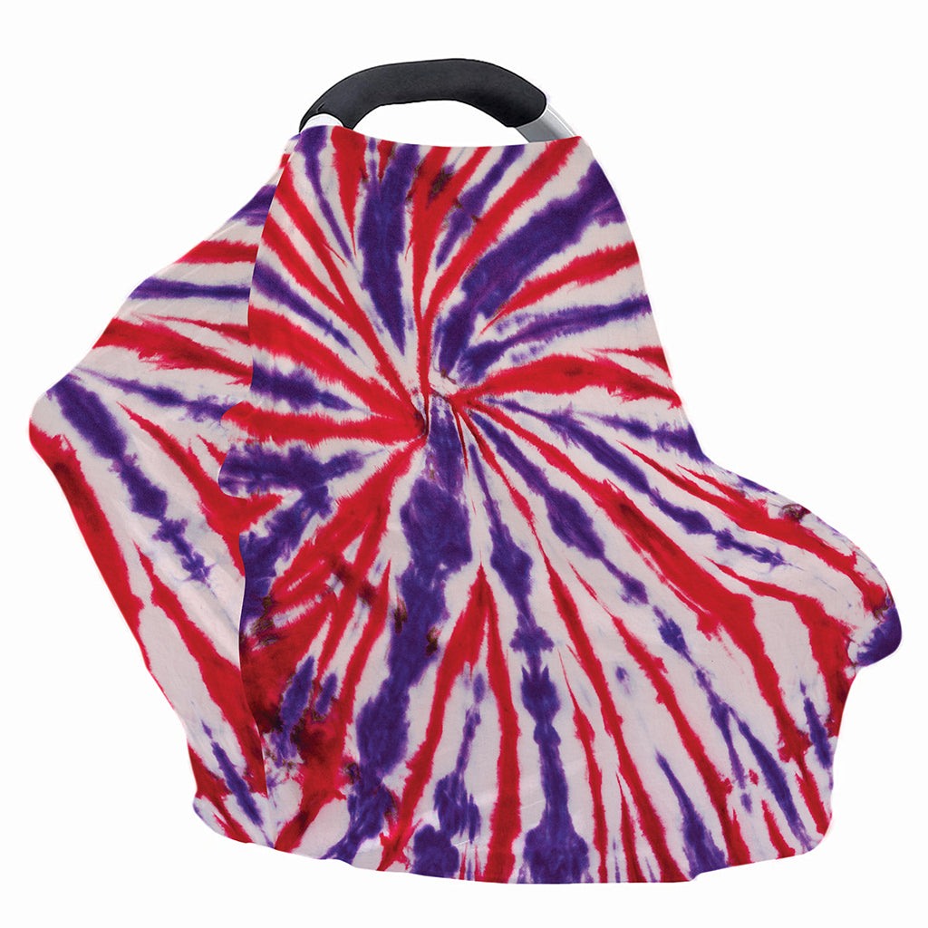 Purple And Red Spider Tie Dye Print Baby Seat Cover