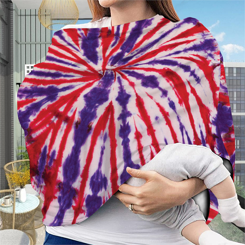 Purple And Red Spider Tie Dye Print Baby Seat Cover