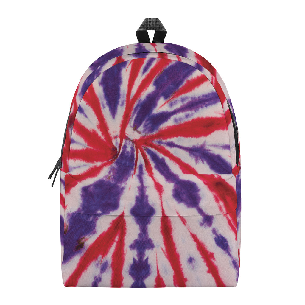 Purple And Red Spider Tie Dye Print Backpack