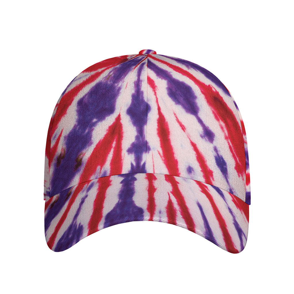 Purple And Red Spider Tie Dye Print Baseball Cap