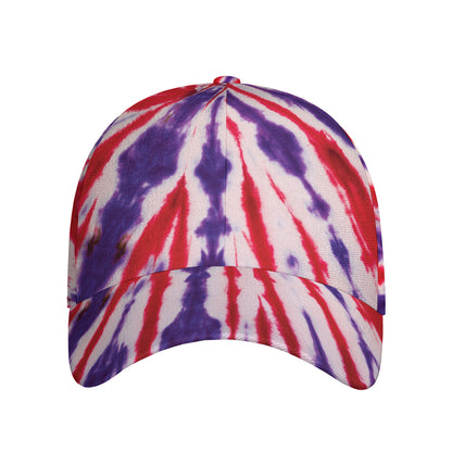 Purple And Red Spider Tie Dye Print Baseball Cap