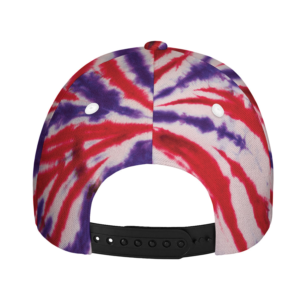 Purple And Red Spider Tie Dye Print Baseball Cap