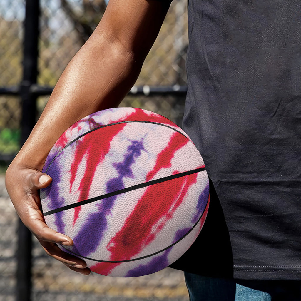 Purple And Red Spider Tie Dye Print Basketball