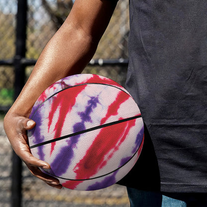 Purple And Red Spider Tie Dye Print Basketball