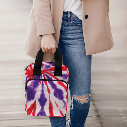 Purple And Red Spider Tie Dye Print Bible Tote Bag