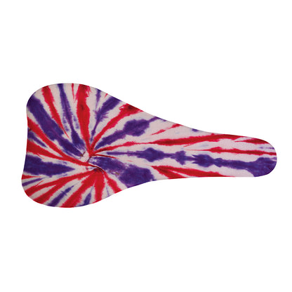 Purple And Red Spider Tie Dye Print Bicycle Seat Cover