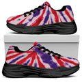 Purple And Red Spider Tie Dye Print Black Chunky Shoes
