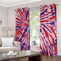 Purple And Red Spider Tie Dye Print Dimout Grommet Curtains
