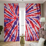 Purple And Red Spider Tie Dye Print Blackout Pencil Pleat Curtains